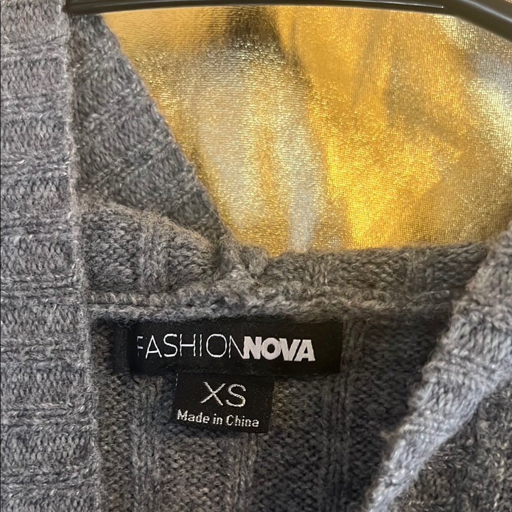 Gray Ribbed Button-Up Sweater - Picture 2 of 5